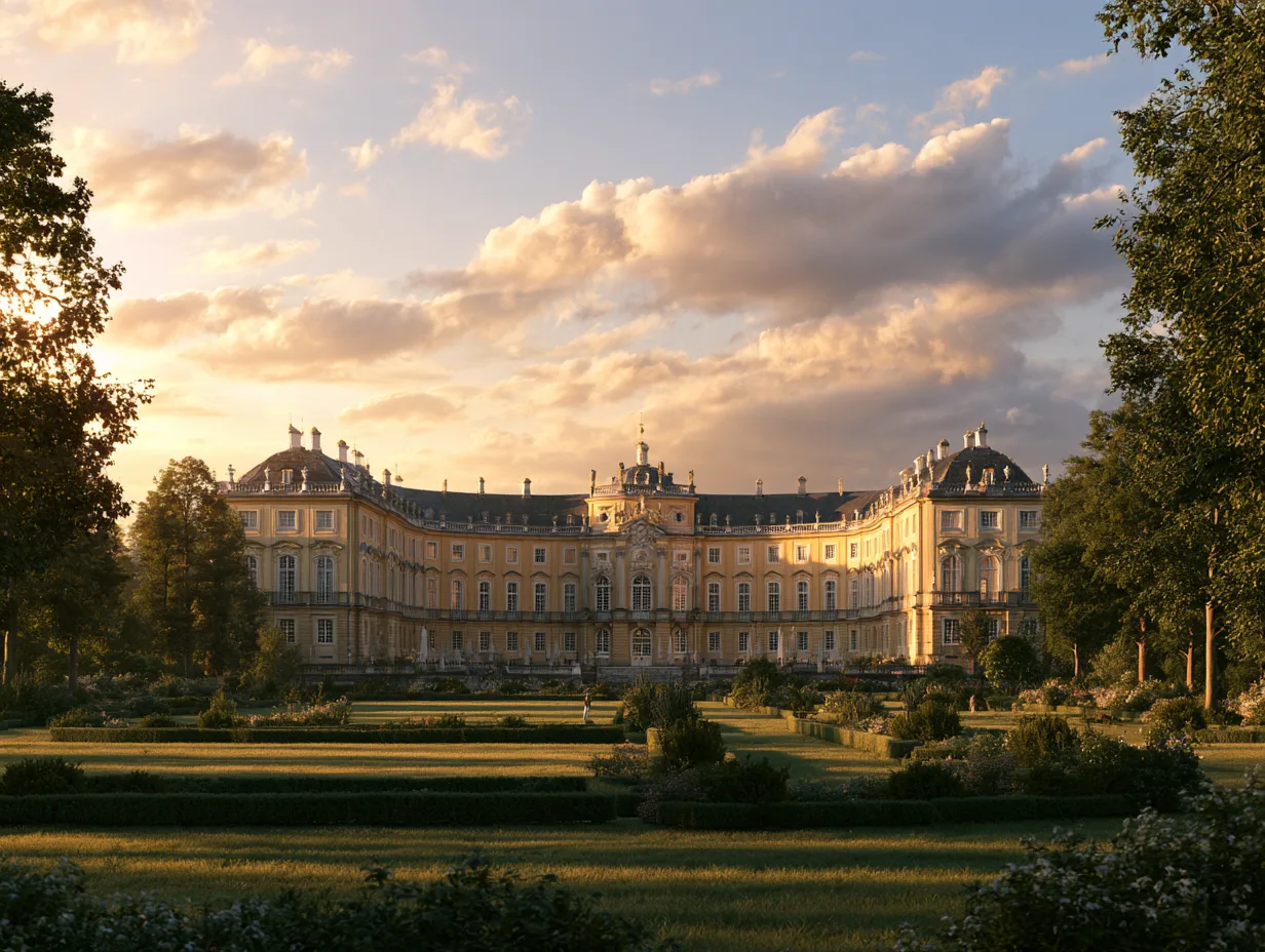 Das Karlsruher Schloss mit Schlossgarten (KI-generiertes Bild)